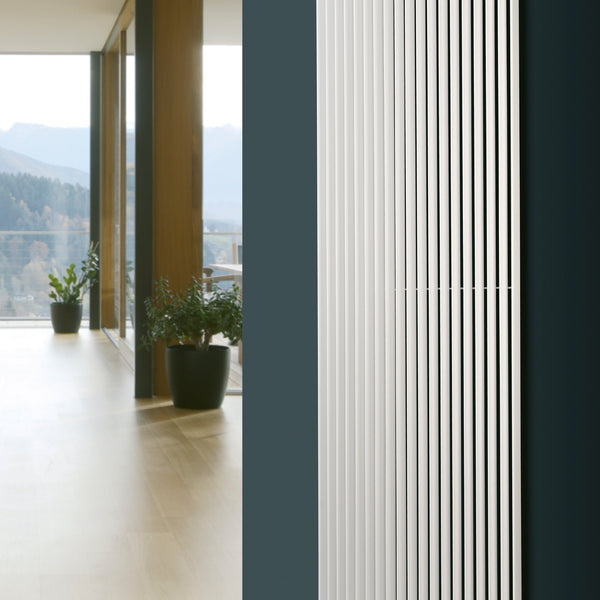 Eucotherm Corus Curved Single Vertical Radiator with Central Connection - White