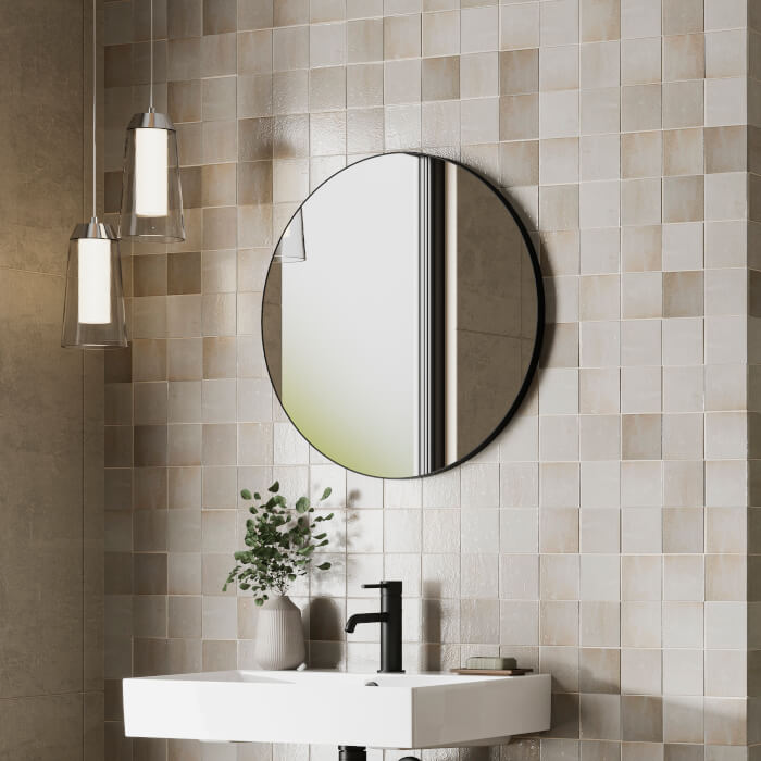 HiB Trim Round Mirror Bathroom Mirrors Bath & More UK