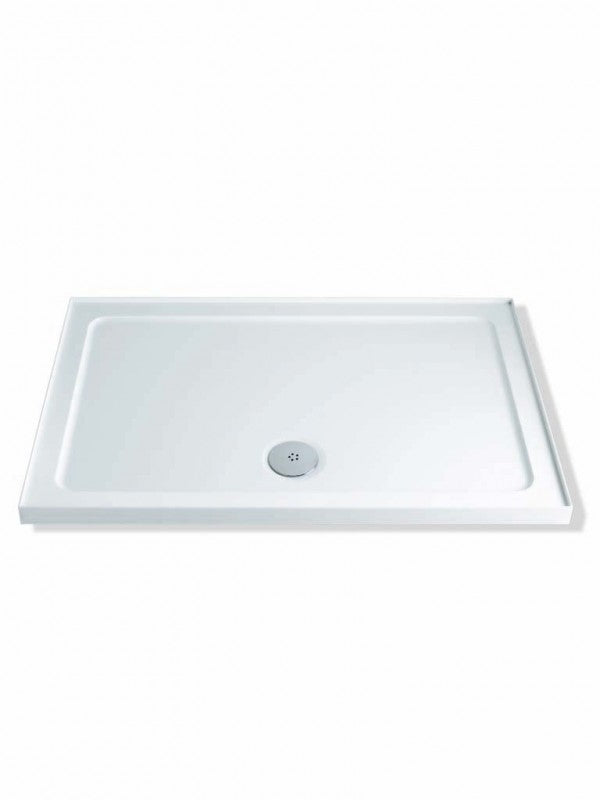 MX Elements Rectangular Shower Tray with Upstand (White) Bath & More UK