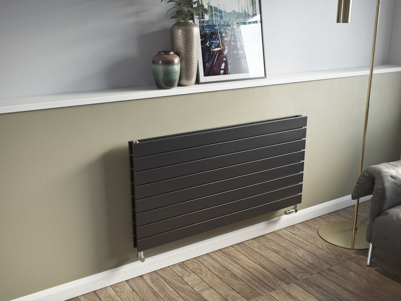 Space Rover Radiator Eucotherm Mars Duo Horizontal Radiator - Anthracite – Bath & More UK