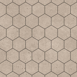 Fibo | Rough Cement Hexagonal Tile Wall Panel