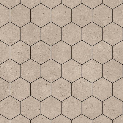 Fibo | Rough Cement Hexagonal Tile Wall Panel