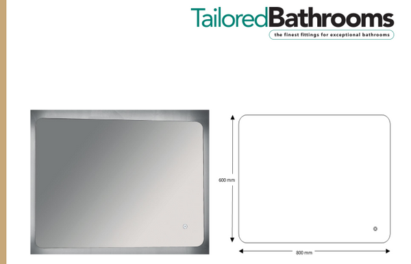 Bea Backlit LED Touch Mirror with Demister | Tailored Bathrooms