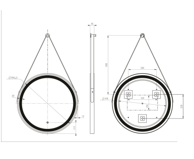 Tailored Bathrooms - Delilah Brushed Brass LED Round Touch Mirror with Demister, Colour Change, Hook & Loop Hanging