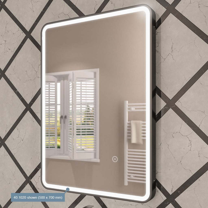 Arno LED Mirror Black Frame | Eastbrook