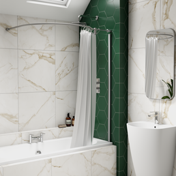 Kudos Inspire Over Bath Shower Panel with Bow Corner Rail