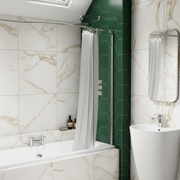 Kudos Inspire Over Bath Shower Panel with Bow Recess Rail