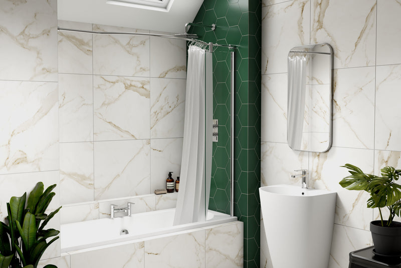 Kudos Inspire Over Bath Shower Panel with Bow Recess Rail