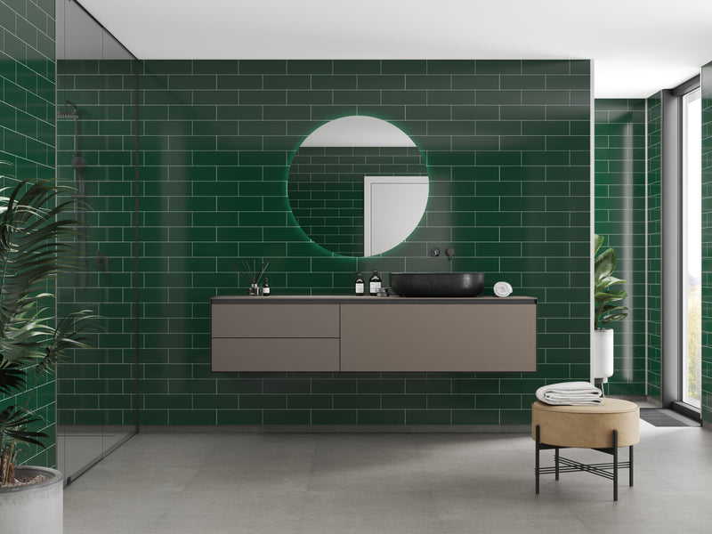Fibo | Bottle Green Metro Brick Tile Wall Panel