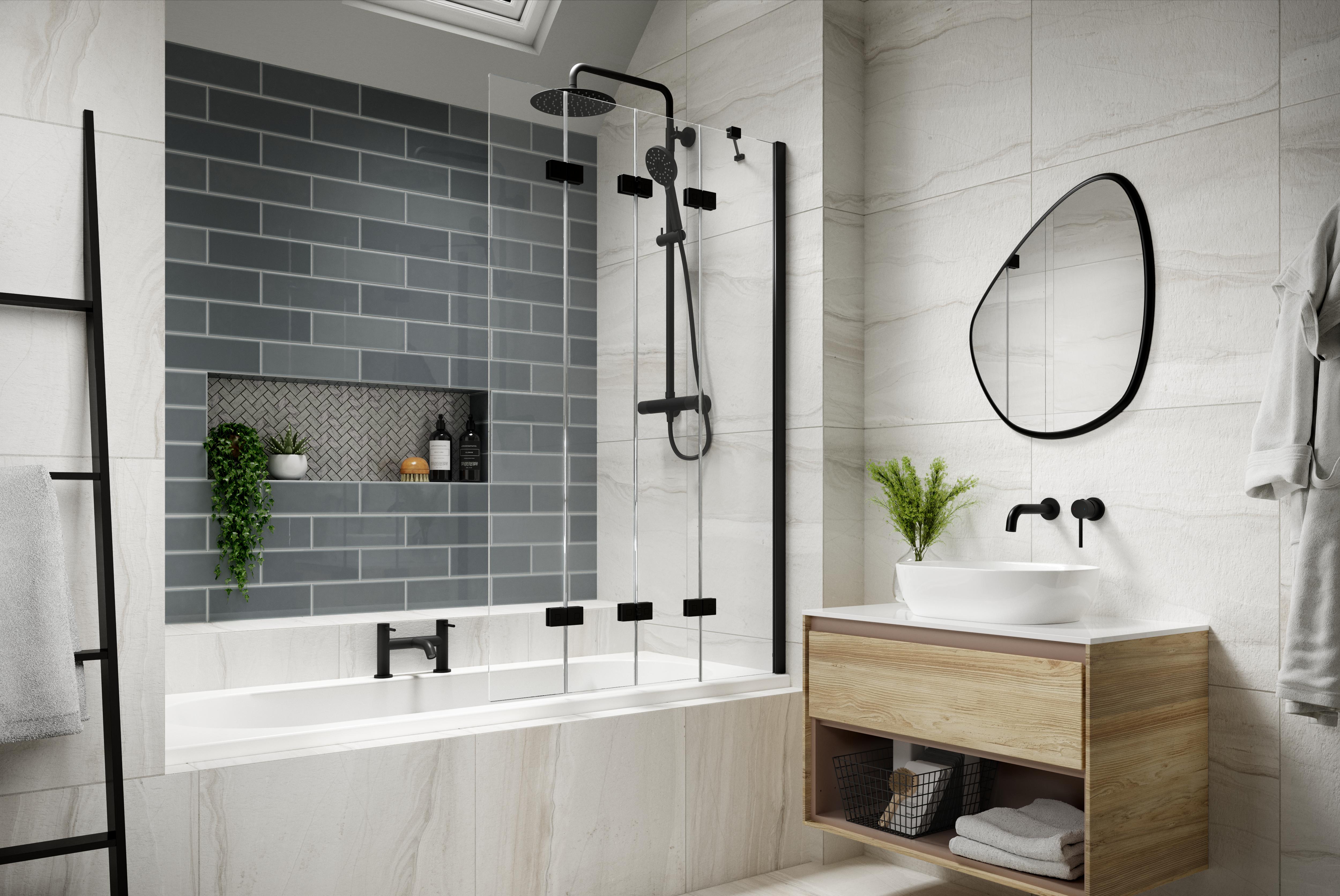 Kudos Inspire 4 Panel Compact Bath Screen – Bath & More UK