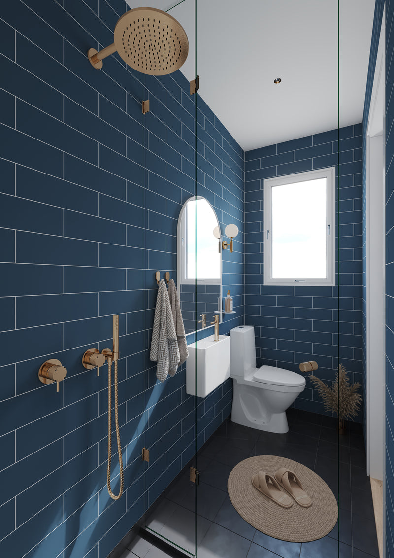 Fibo | Dusty Blue Metro Brick Tile Wall Panel