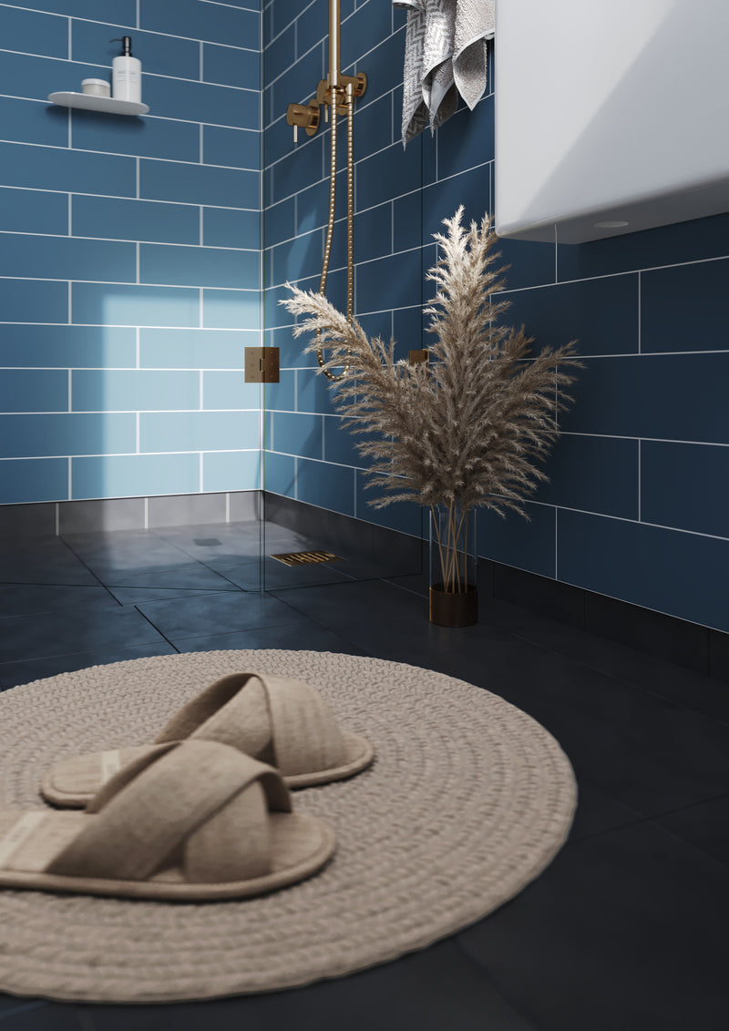 Fibo | Dusty Blue Metro Brick Tile Wall Panel