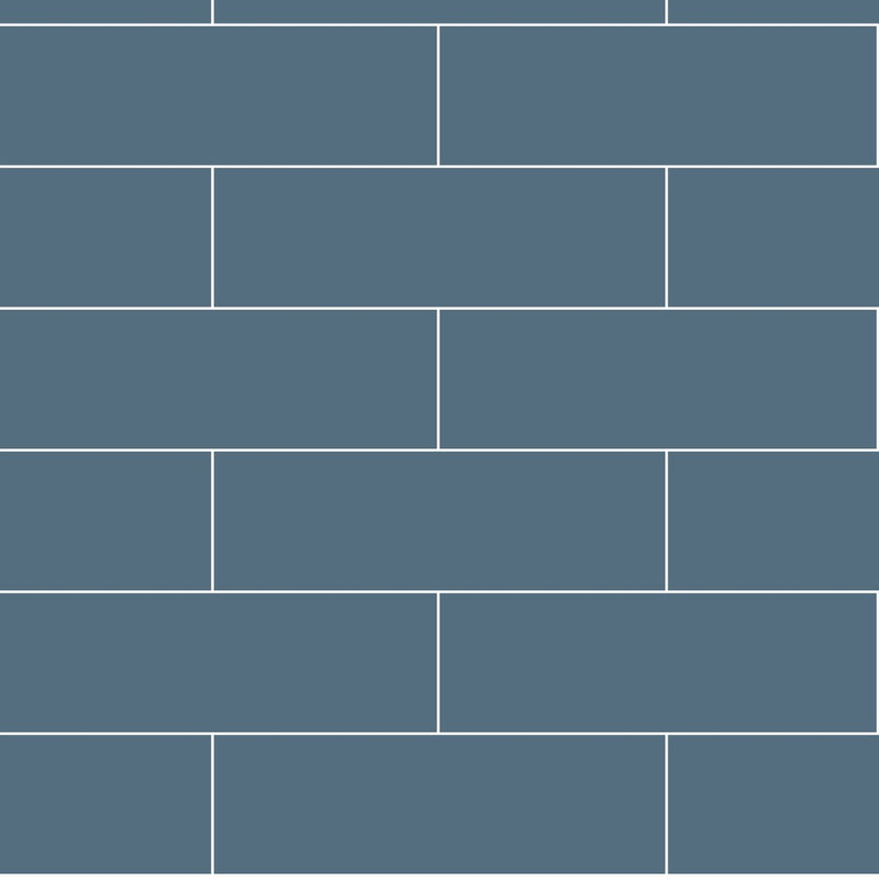 Fibo | Dusty Blue Metro Brick Tile Wall Panel