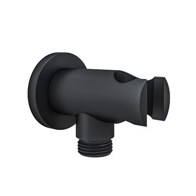 Eastbrook Round Outlet Elbow with Shower Holder Smooth Black