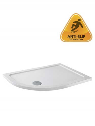 MX Elements Offset Quadrant Shower Tray (White, Anti-Slip)