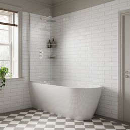 Mereva Ardrossan Freestanding Corner Bath with Overflow Bath Filler