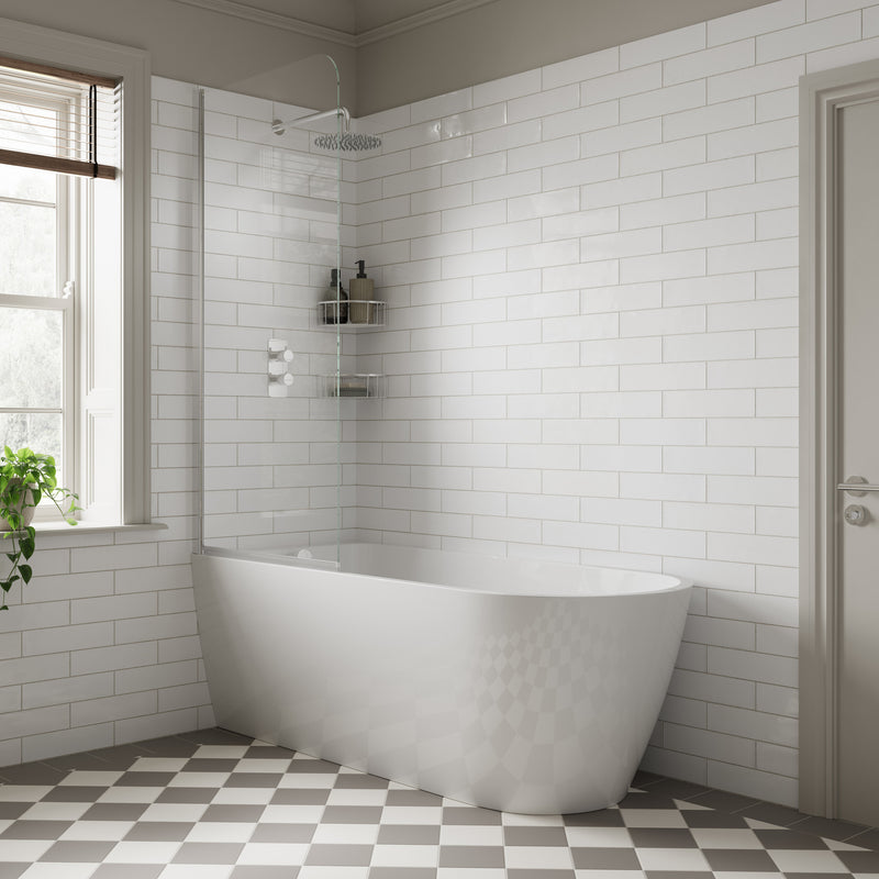 Mereva Ardrossan Freestanding Corner Bath with Overflow Bath Filler
