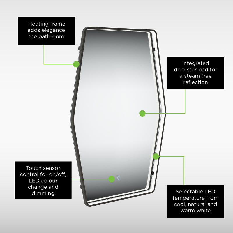 Sensio Aspect Art Deco Illuminated Mirror