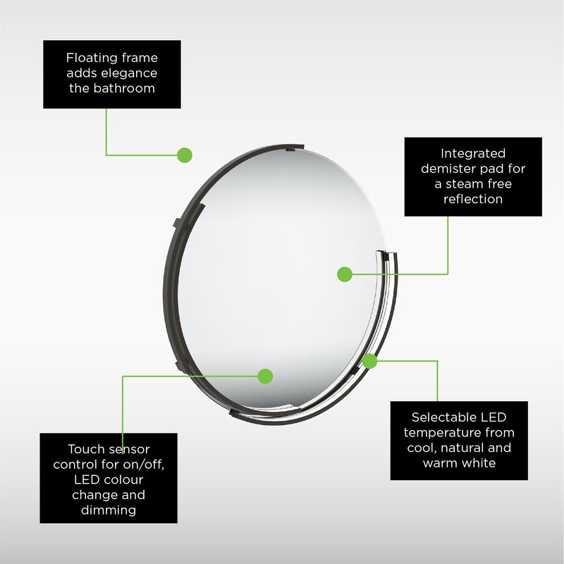 Sensio Aspect Curve Illuminated Mirror