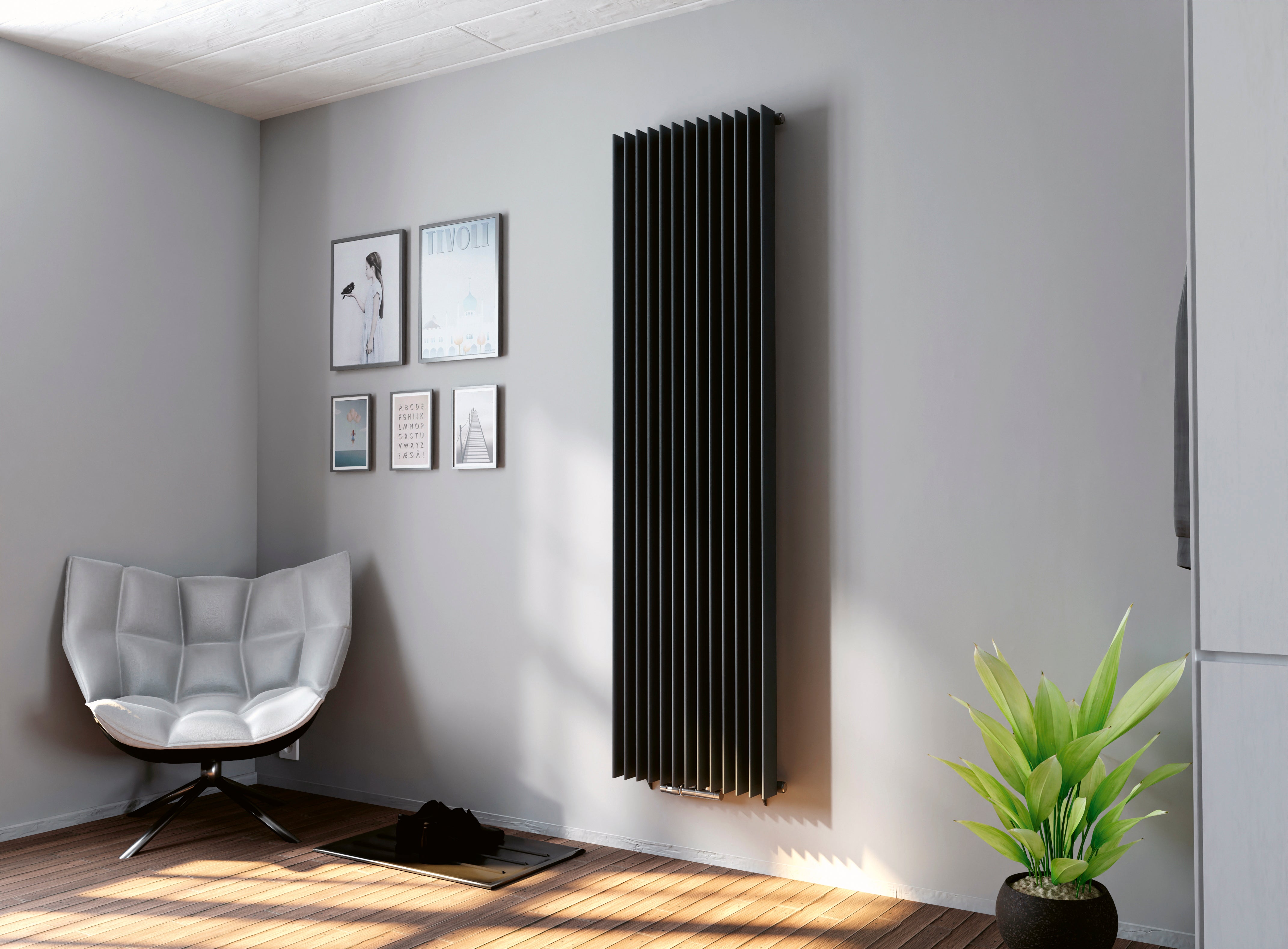 Eucotherm Atlas Single Vertical Radiator - Anthracite – Bath & More UK