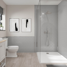 Metro Tile | Wetwall Metro Tile Wall Panels - Grey Composite