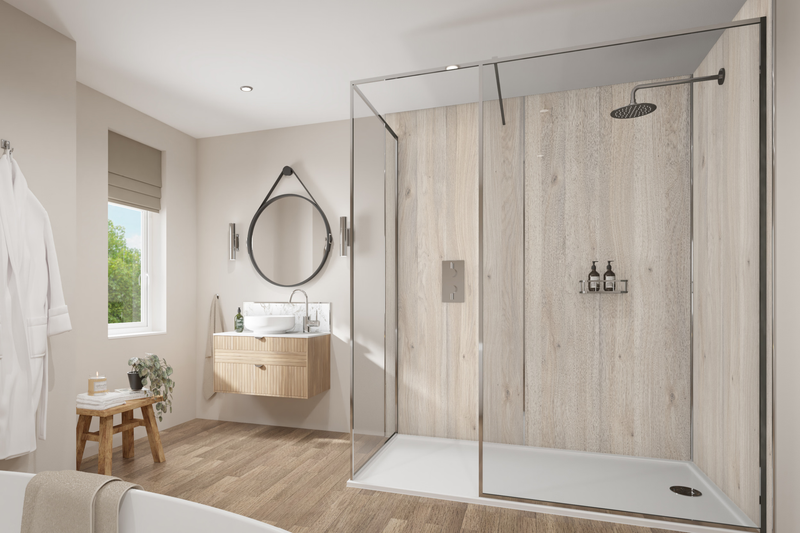 Scandi Oak | Wetwall Mermaid Bathroom Wall Panels