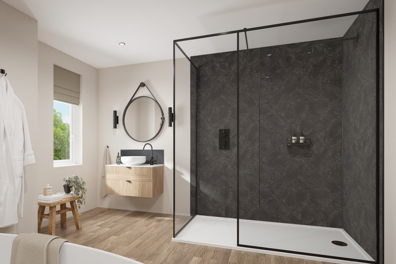 Nero Marble | Wetwall Mermaid Bathroom Wall Panels