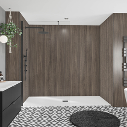 American Walnut Alloy| Wetwall Bathroom Wall Panels