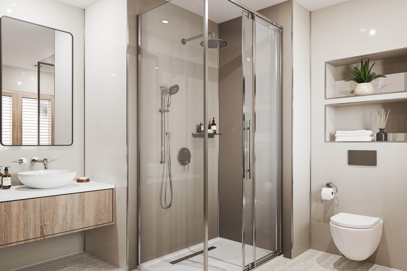 Terra Grey Alloy | Wetwall Bathroom Wall Panels