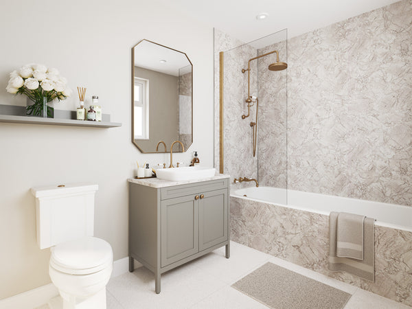 Bianco Marble | Wetwall Mermaid Bathroom Wall Panels