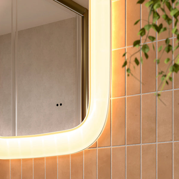 HiB Cassini Curved Deep Border Illuminated Mirror