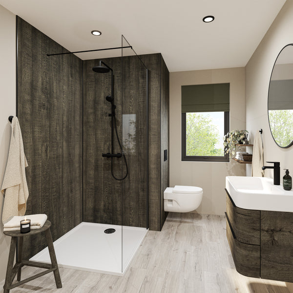 Charred Elm | Wetwall Mermaid Bathroom Wall Panels