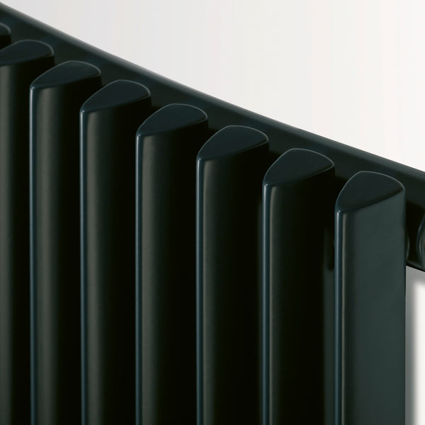 Eucotherm Corus Curved Single Vertical Radiator with Central Connection - Anthracite