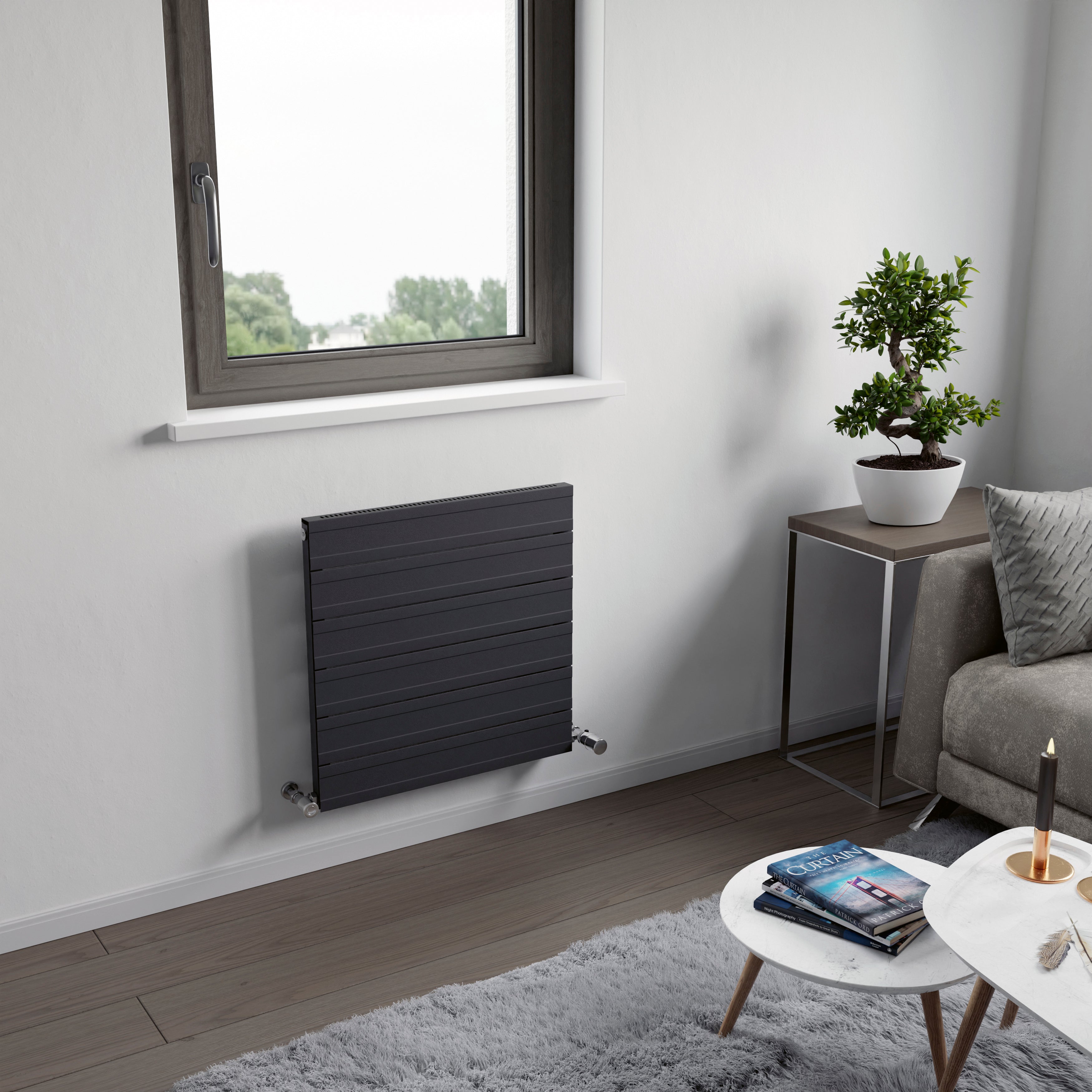 Eucotherm Delta Line Vertical Aluminium Radiator Anthracite – Bath ...