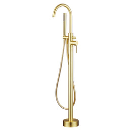 Frontline - Aqua Mineral Freestanding Bath Shower Mixer - Brushed Brass