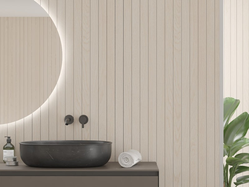 Fibo | Light Wood Slats Tile Wall Panel