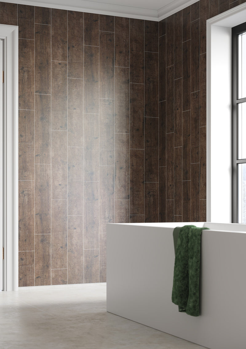 Fibo | Rough Wood Tile Effect Panel (Vertical Plank)