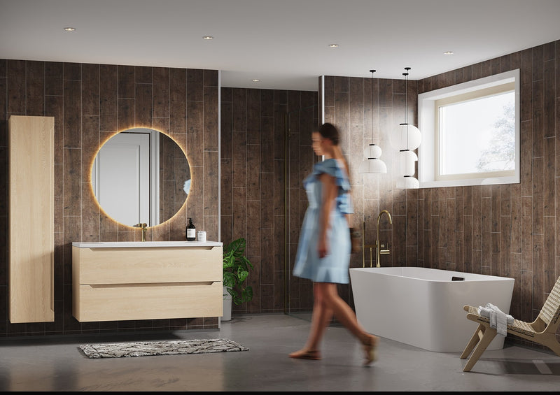 Fibo | Rough Wood Tile Effect Panel (Vertical Plank)