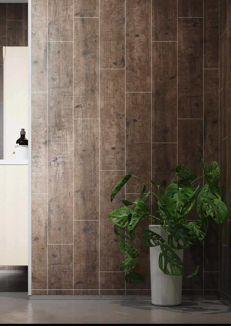 Fibo | Rough Wood Tile Effect Panel (Vertical Plank)