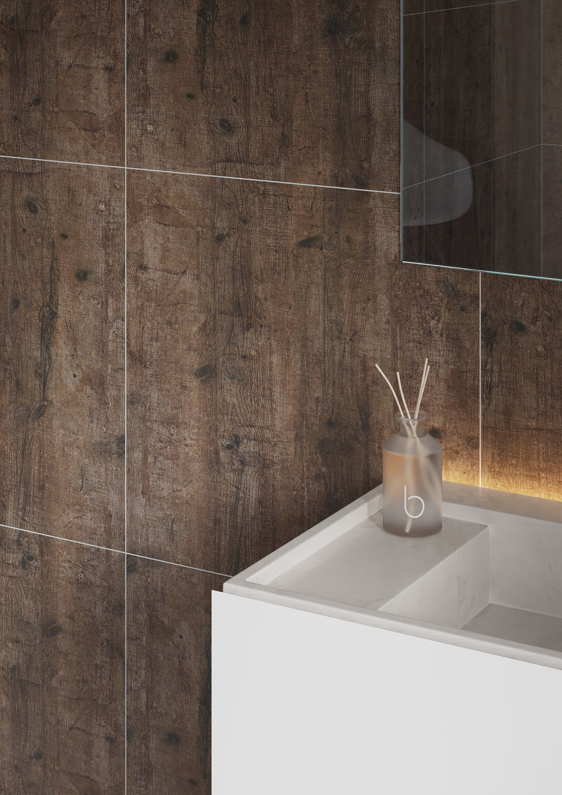 Fibo | Rough Wood Tile Wall Panel