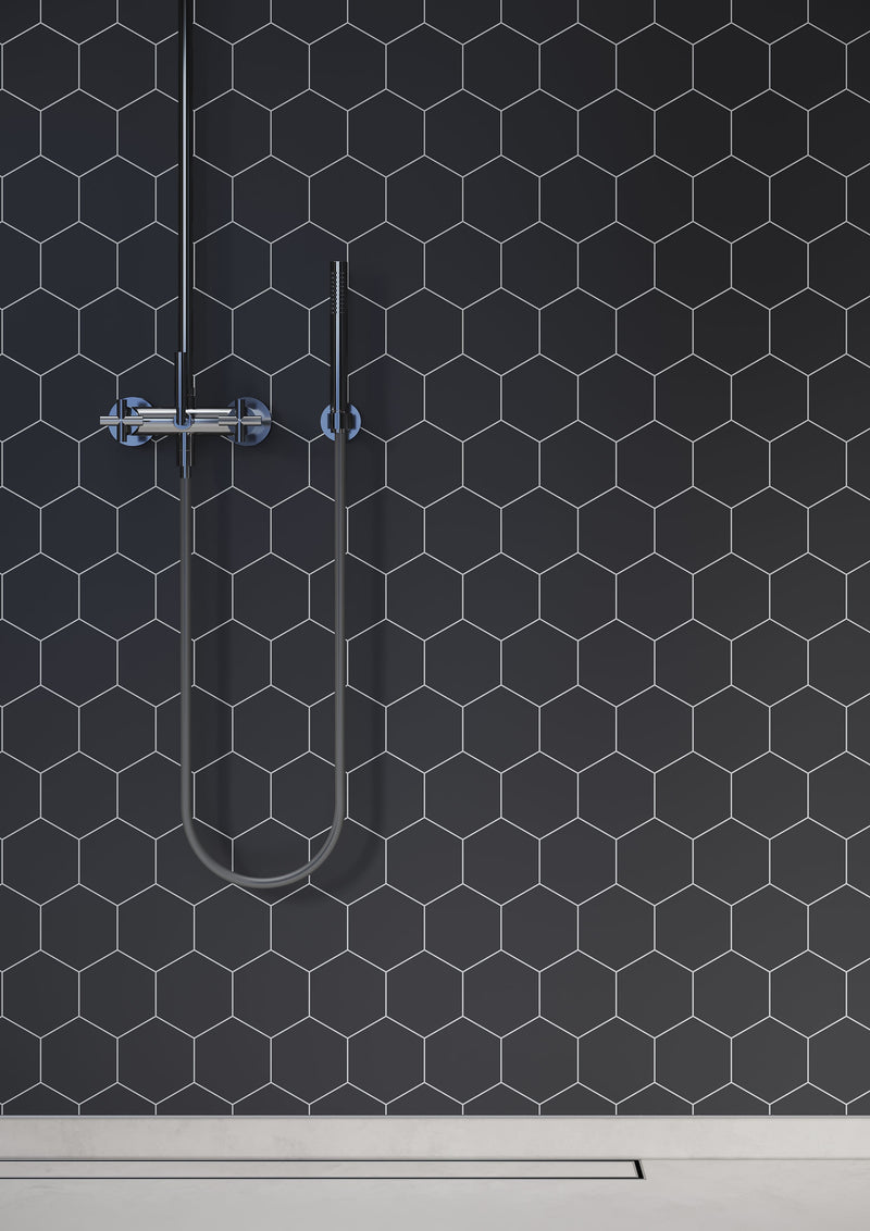 Fibo | Black Silk Hexagon Panel