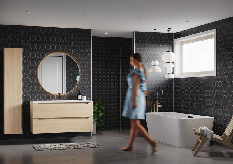 Fibo | Black Silk Hexagon Panel