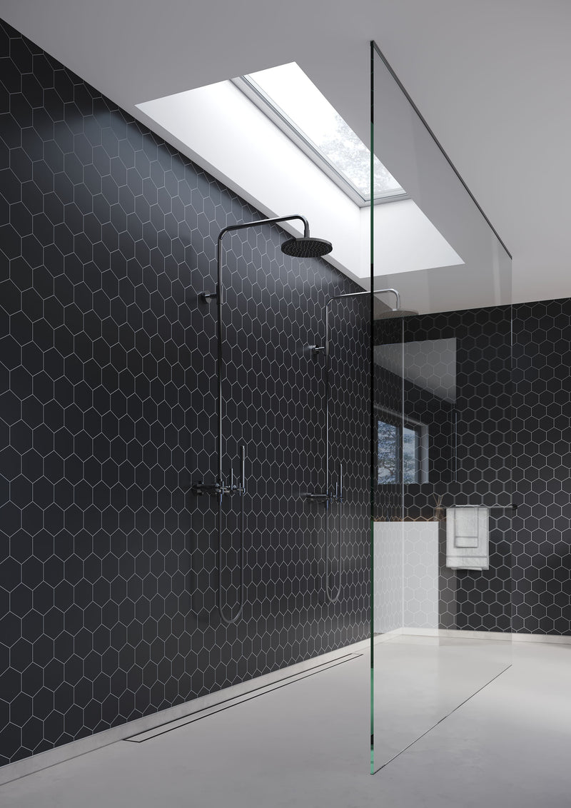 Fibo | Black Silk Hexagon Panel