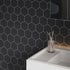 Fibo | Black Silk Hexagon Panel