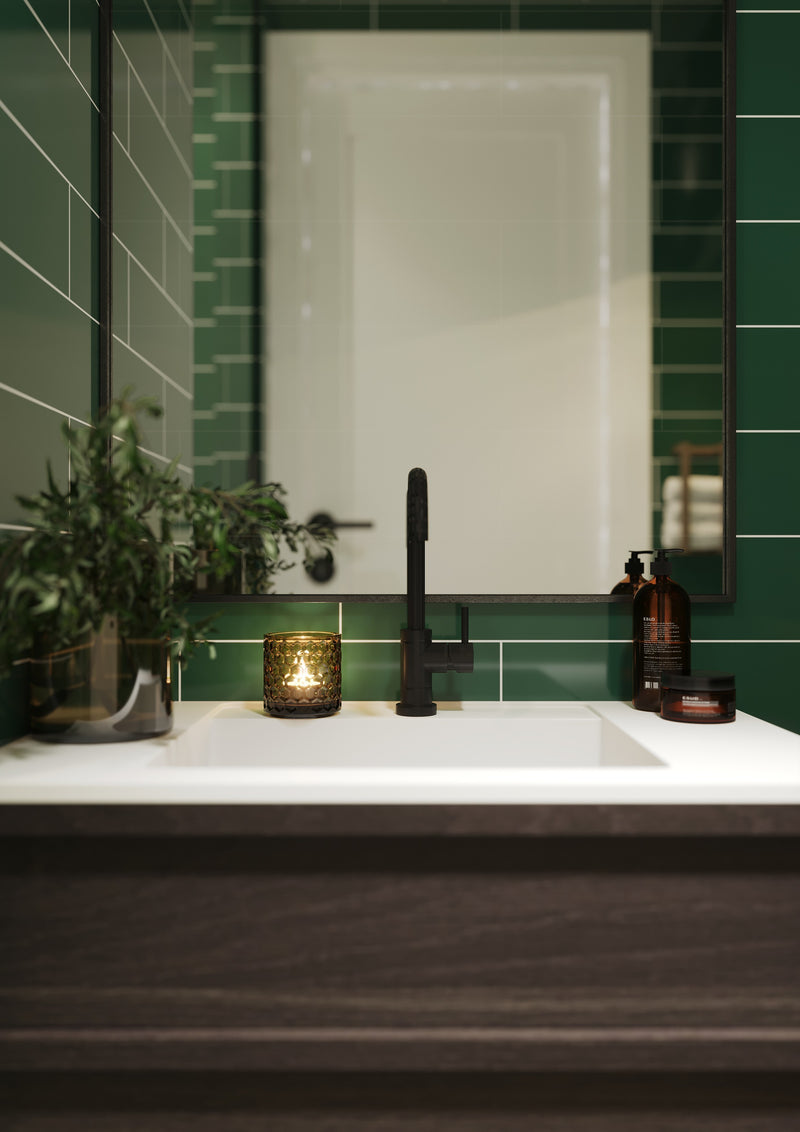 Fibo | Bottle Green Metro Brick Tile Wall Panel