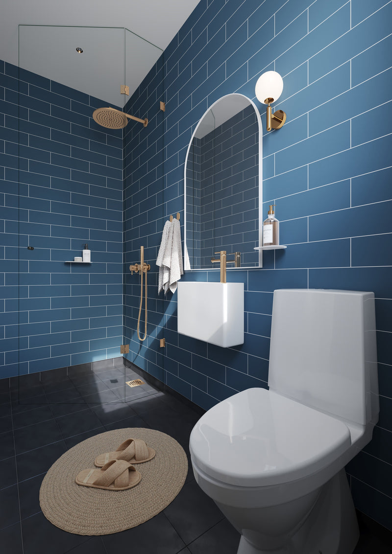 Fibo | Dusty Blue Metro Brick Tile Wall Panel