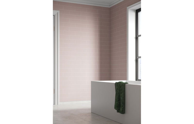 Fibo | Dusky Pink Metro Brick Tile Wall Panel
