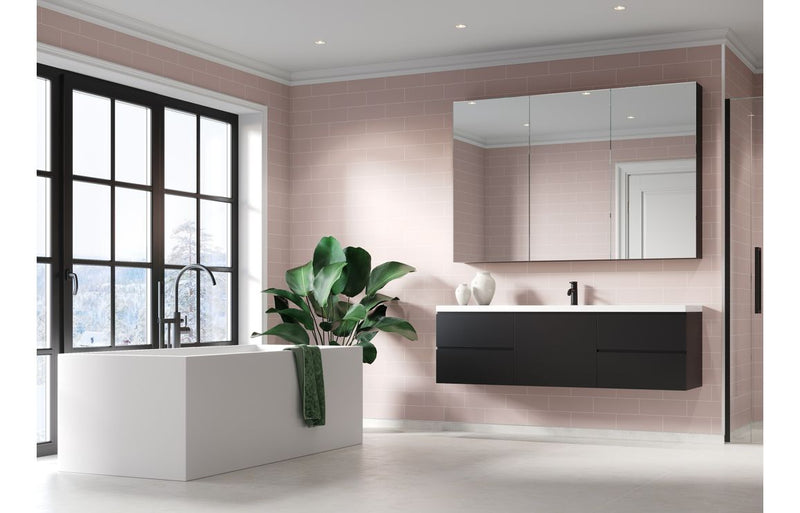 Fibo | Dusky Pink Metro Brick Tile Wall Panel