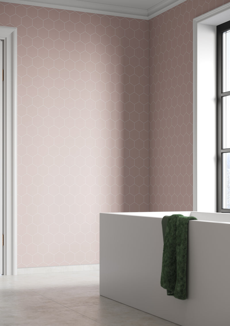 Fibo | Dusky Pink Hexagonal Tile Wall Panel