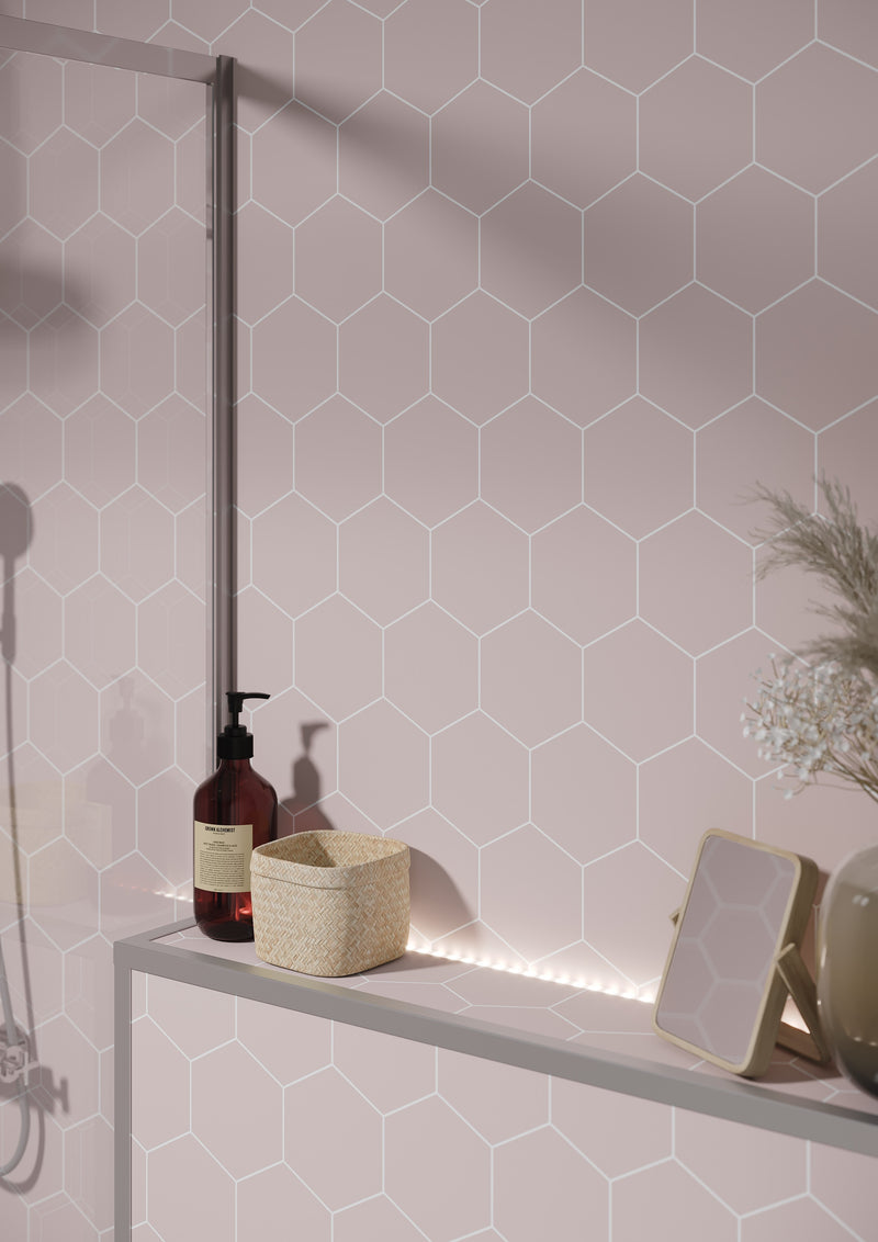 Fibo | Dusky Pink Hexagonal Tile Wall Panel